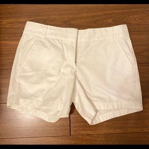 {J. Crew} white chino shorts